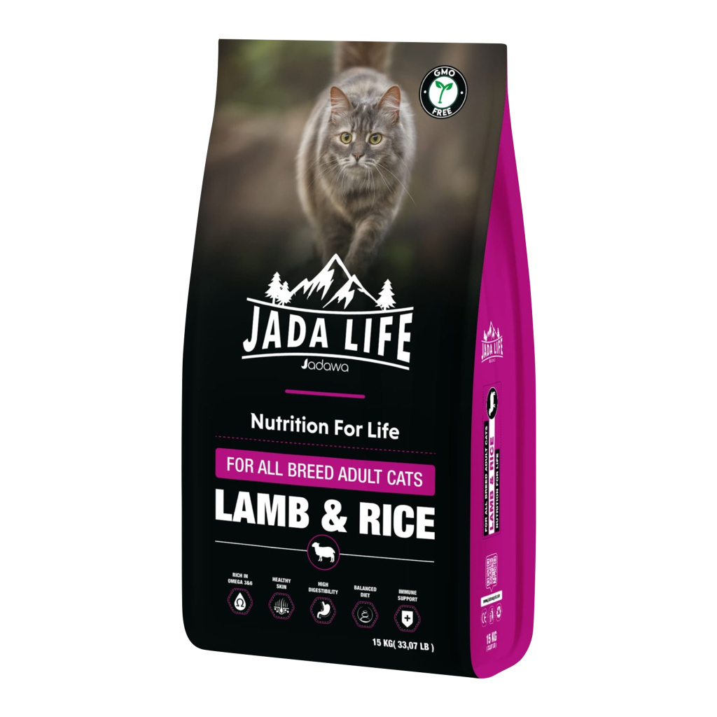 Jada Life Kuzu Etli ve Pirinçli Yetişkin Kedi Maması 15kg
