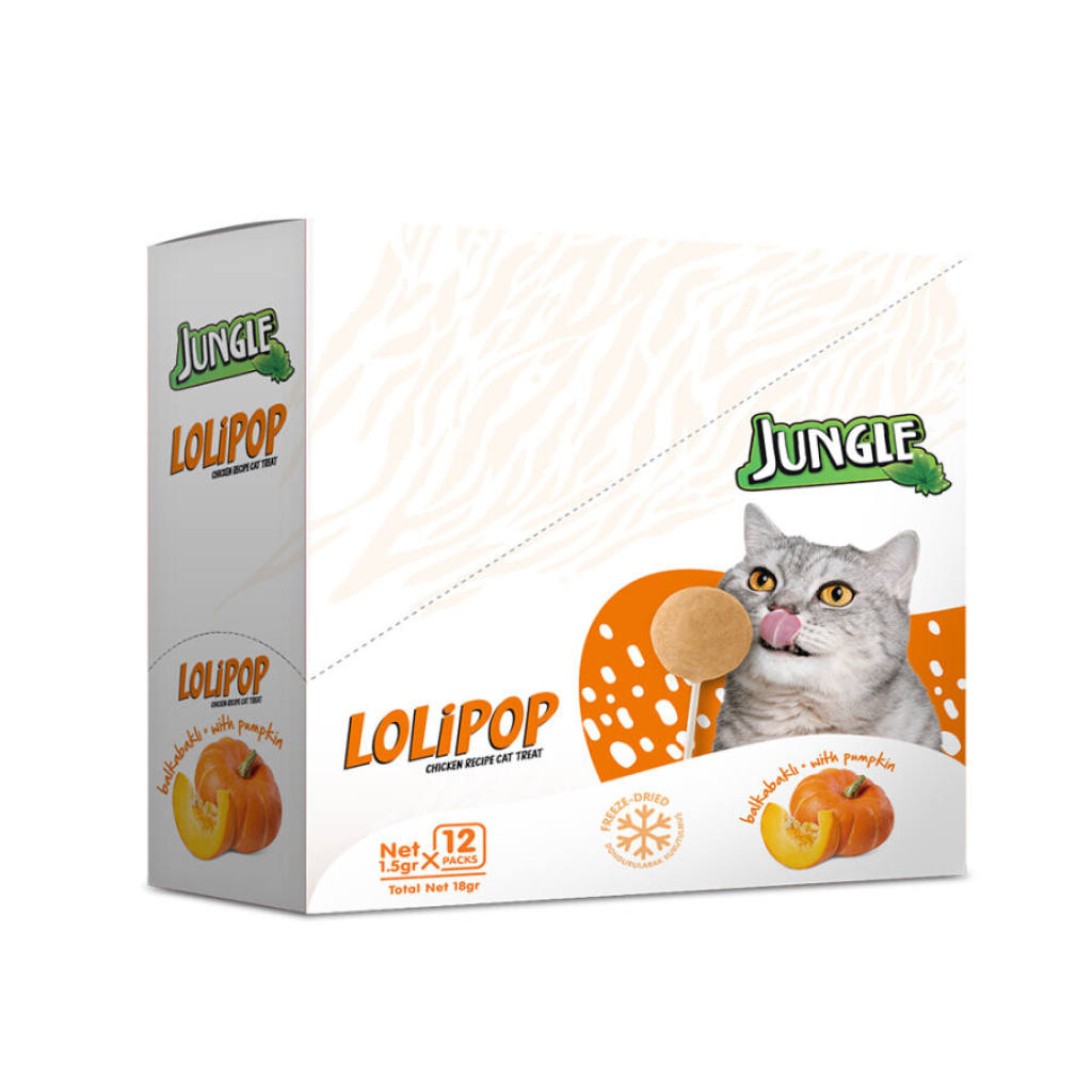 Jungle Bal Kabaklı Lolipop Kedi Ödül Maması 1,5gr (12'li)