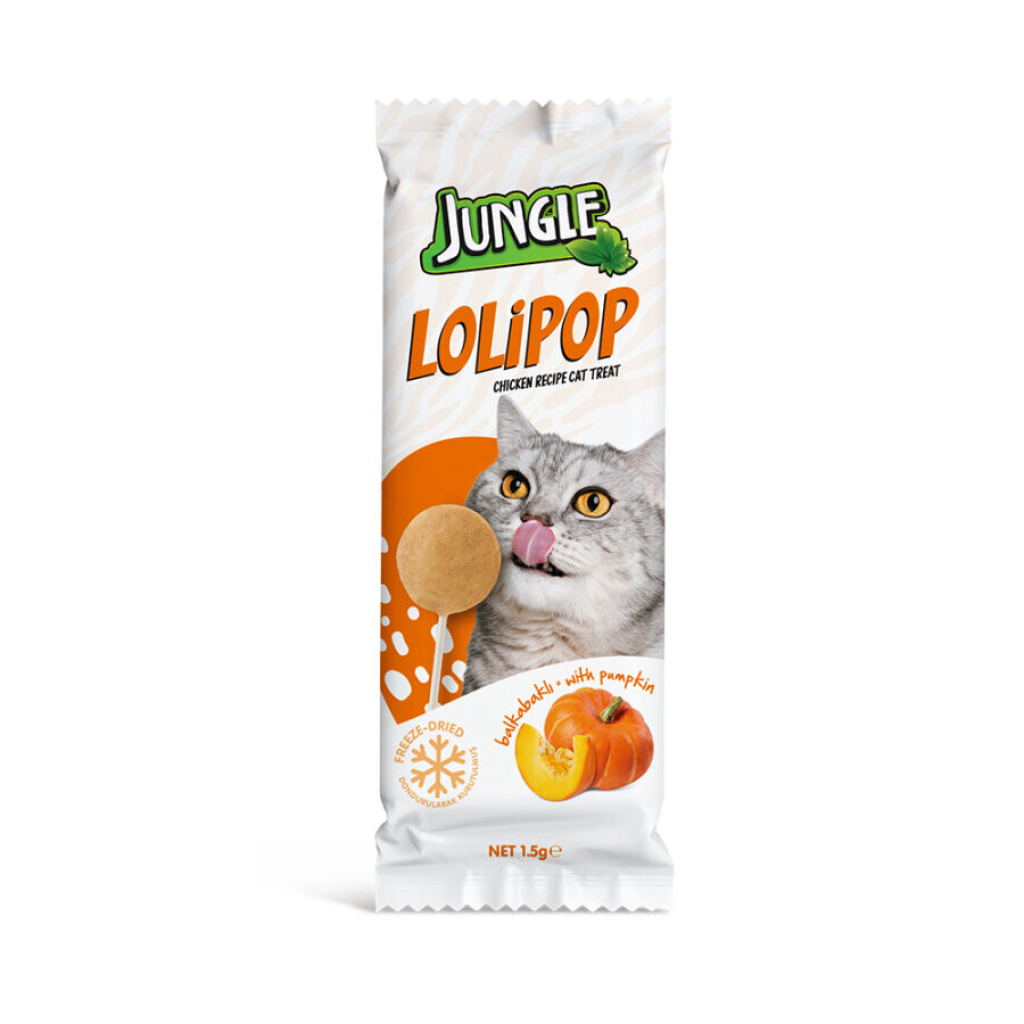 Jungle Bal Kabaklı Lolipop Kedi Ödül Maması 1,5gr (12'li)