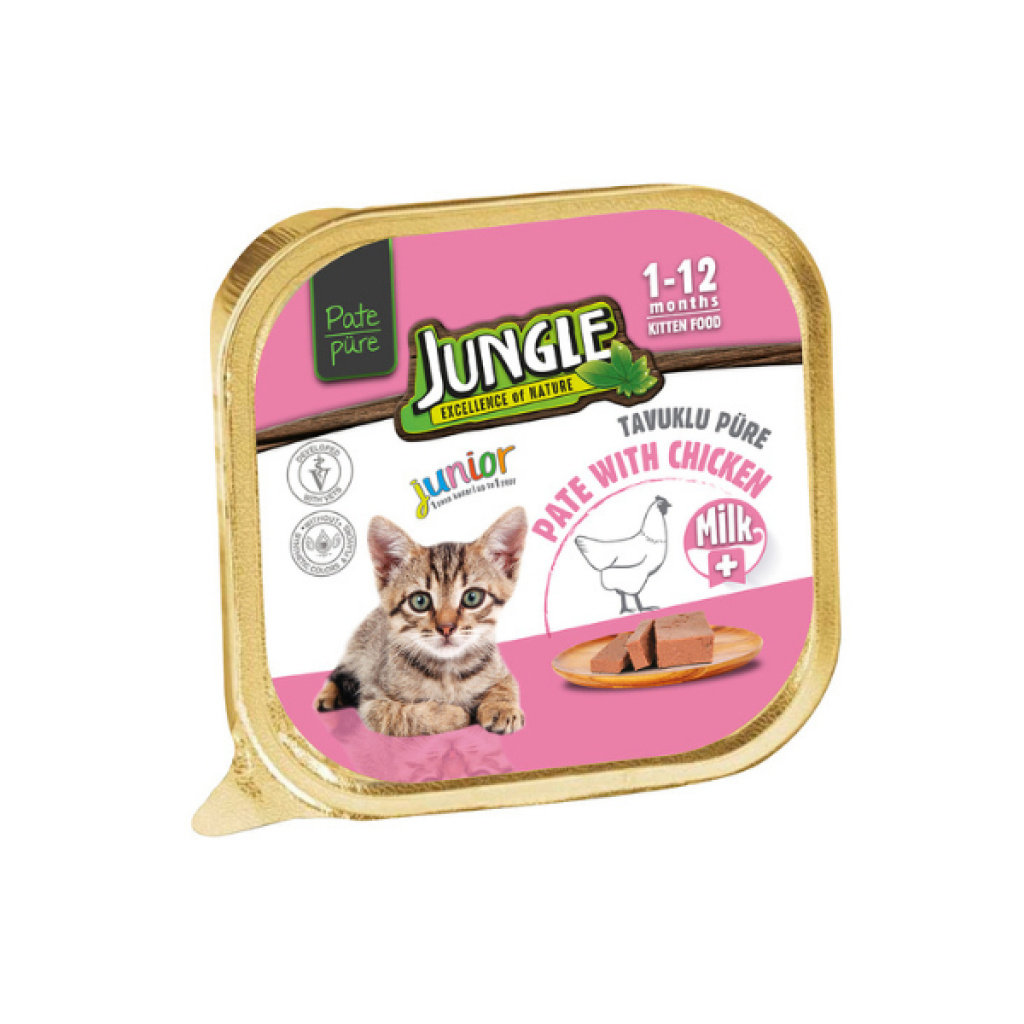 Jungle Sütlü ve Tavuklu Ezme Yavru Kedi Konservesi 100gr
