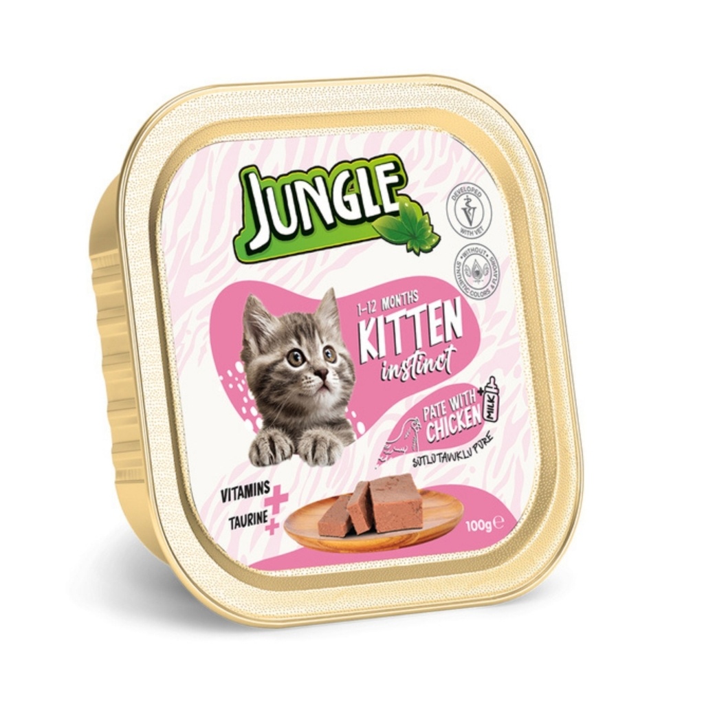Jungle Sütlü ve Tavuklu Ezme Yavru Kedi Konservesi 100gr