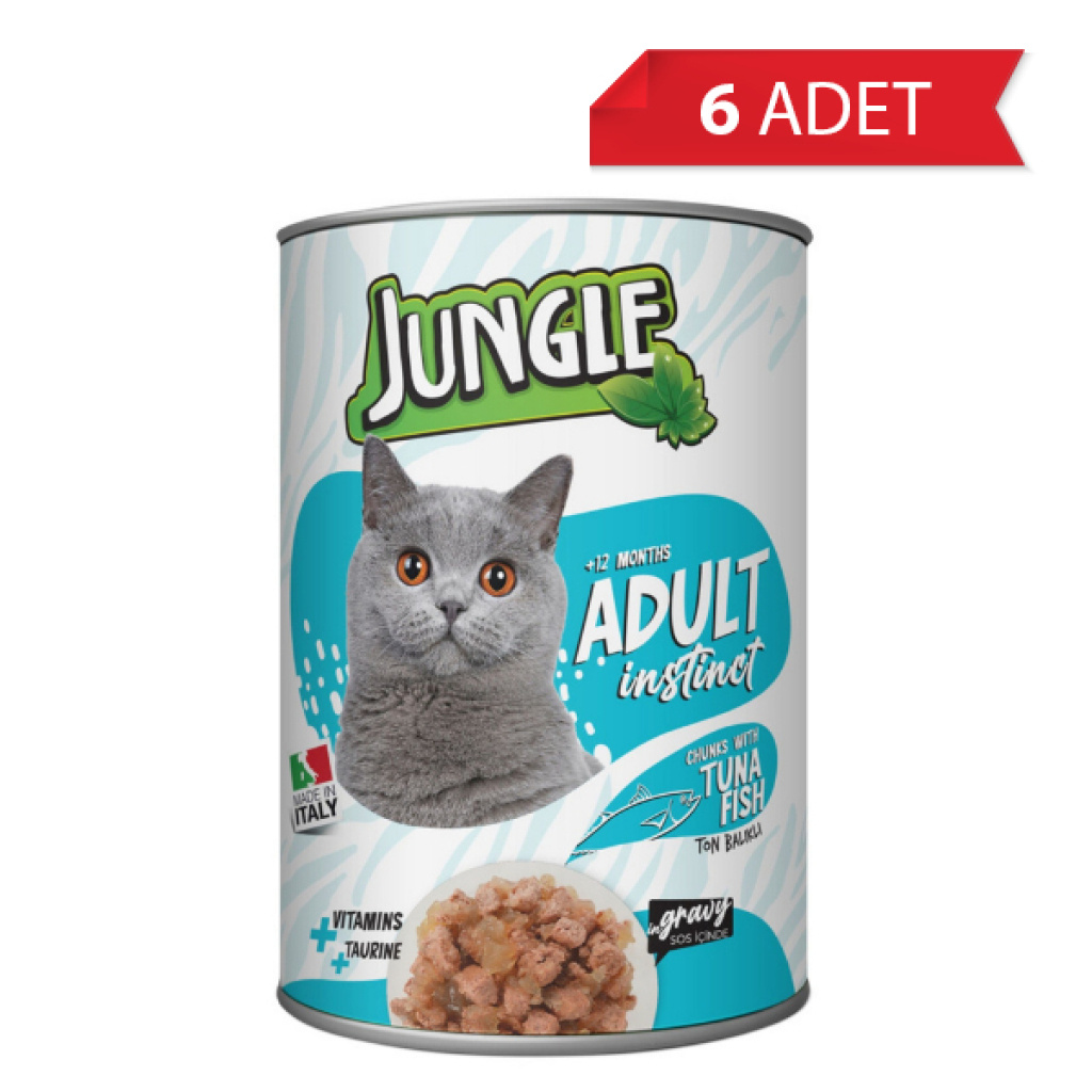 Jungle Ton Balıklı Yetişkin Kedi Konservesi 415gr (6 Adet)