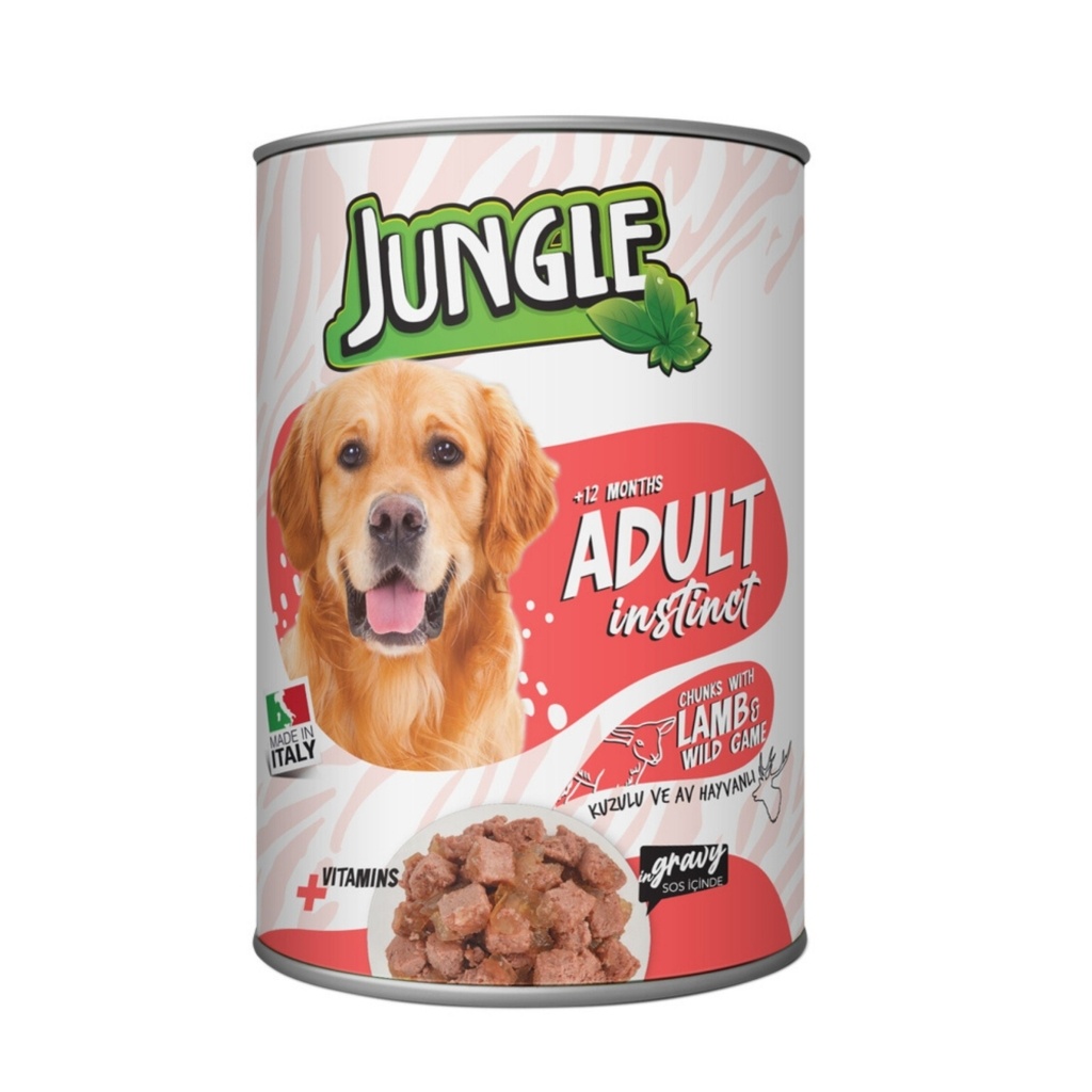 Jungle Jel İçinde Biftekli ve Sebzeli Yetişkin Köpek Konservesi 415gr