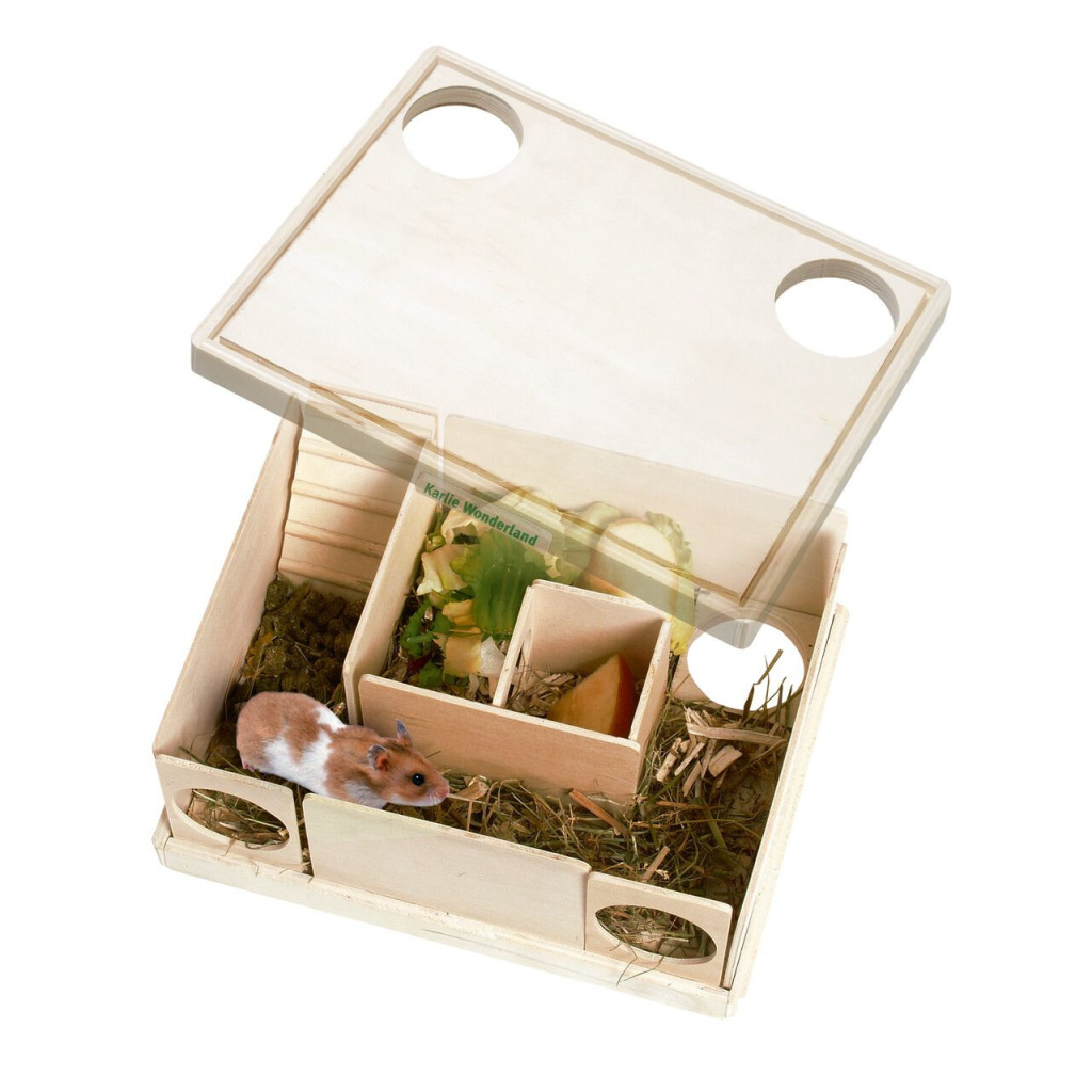 Karlie Üstü Açılabilen Ahşap Kemirgen Evi 22x17x10cm