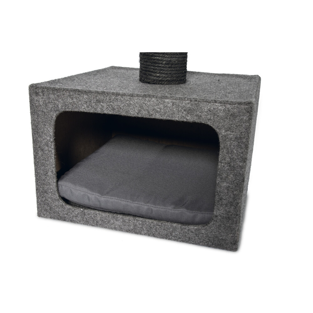 Karlie Tırmalama Tahtalı Kedi Evi 38x38x91cm (Gri)