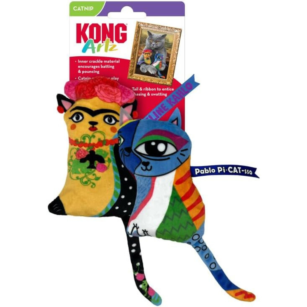 Kong Artz Kahlo Picasso Catnipli Peluş Kedi Oyuncağı 19cm (2'li)