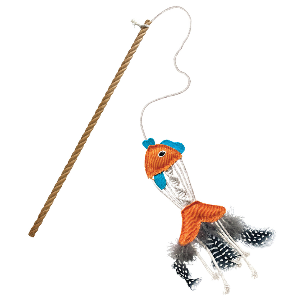 Kong Naturals Balık Catnipli Peluş Kedi Oltası 35,6cm