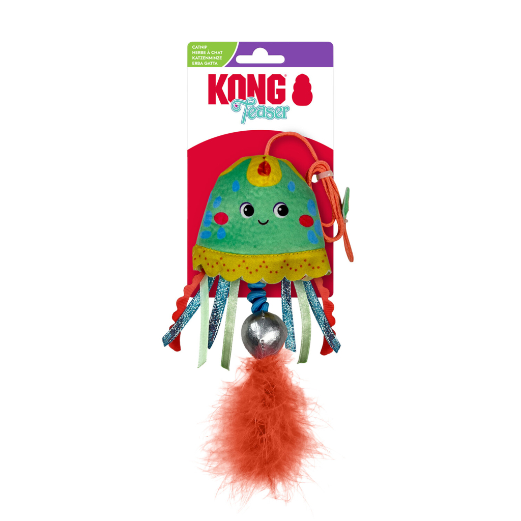 Kong Teaser Denizanası Catnipli Hışırtılı Peluş Kedi Oyuncağı 19,7x2,5x8,9cm