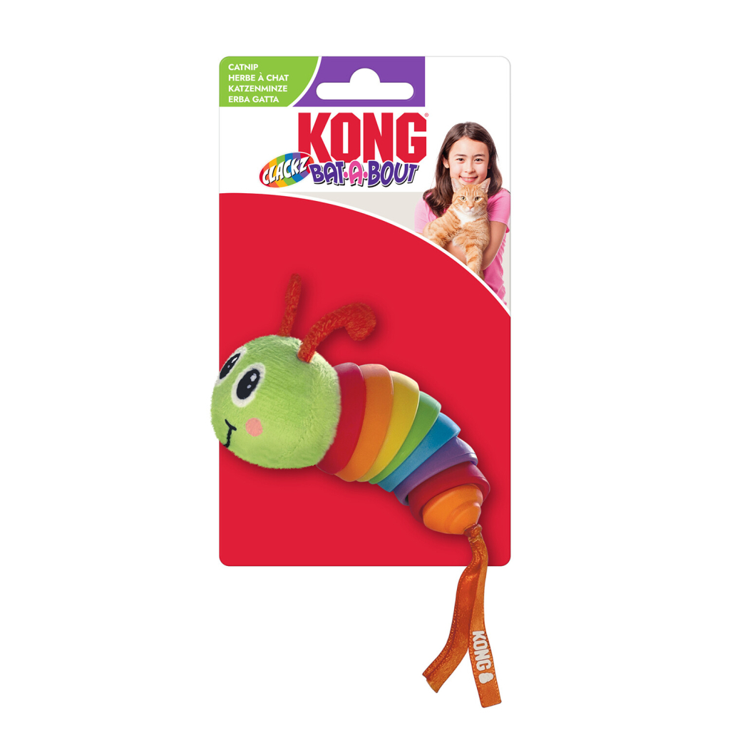 Kong Clackz Catnipli Hareketli Tırtıl Kedi Peluş Oyuncağı 28cm