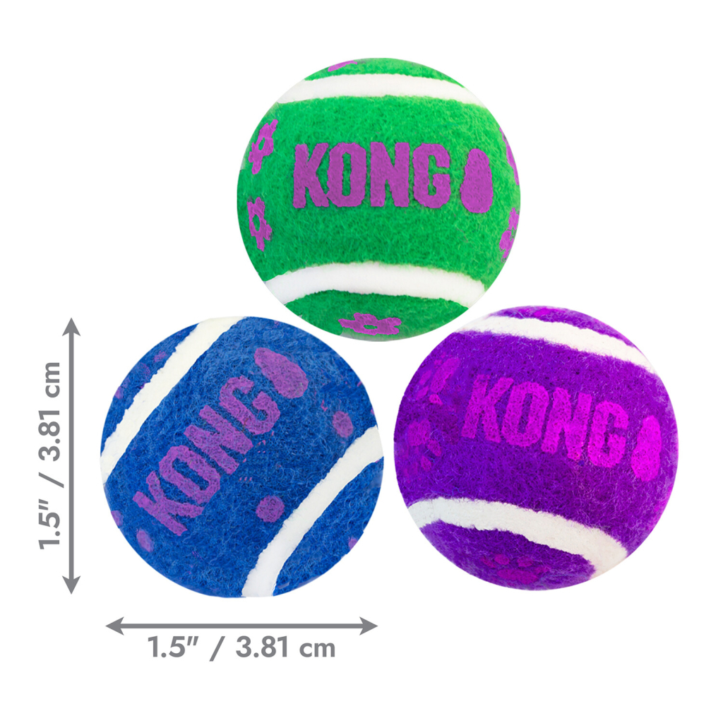 Kong Active Zilli Top Tenis Kedi Oyuncağı 3,5cm (3'lü)