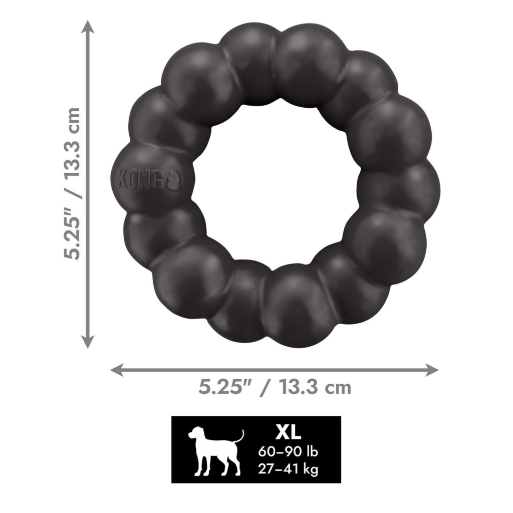 Kong Ring Çok Amaçlı Halka Köpek Oyuncağı (Siyah) [XL]
