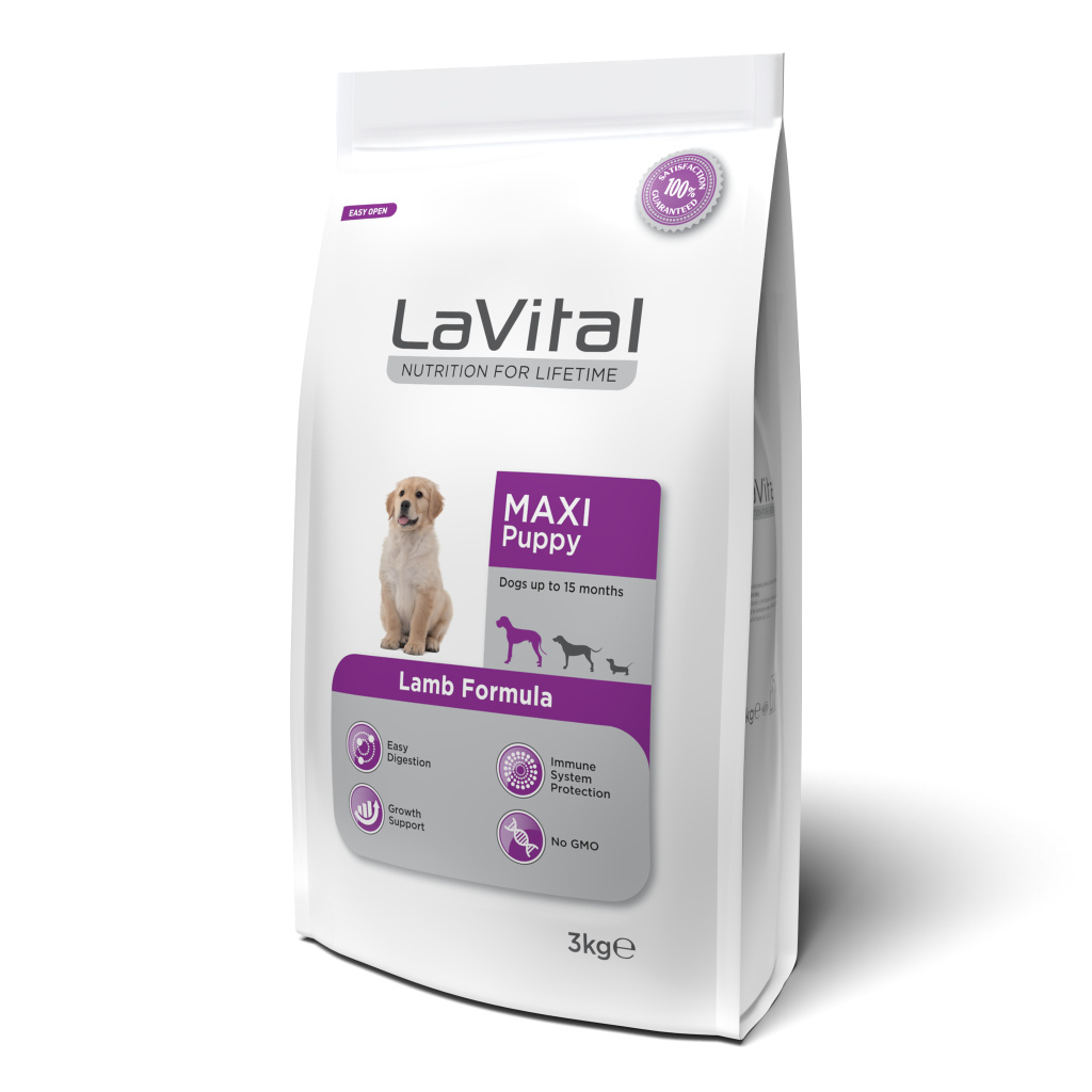 LaVital Maxi Puppy Büyük Irk Kuzulu Yavru Köpek Maması 3kg