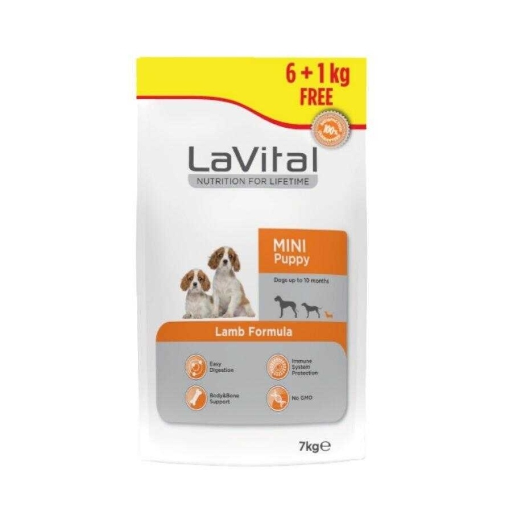 LaVital Mini Puppy Küçük Irk Kuzulu Yavru Köpek Maması 6kg + 1kg HEDİYE!