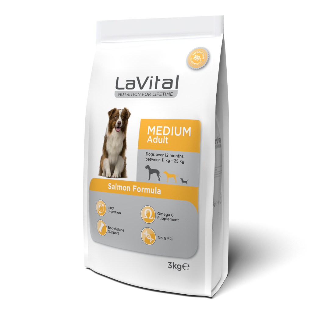 LaVital Somonlu Orta Irk Yetişkin Köpek Maması 3kg