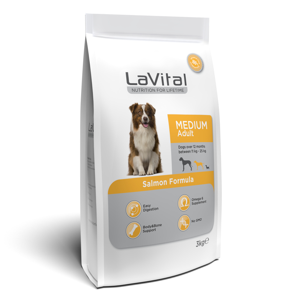 LaVital Somonlu Orta Irk Yetişkin Köpek Maması 3kg