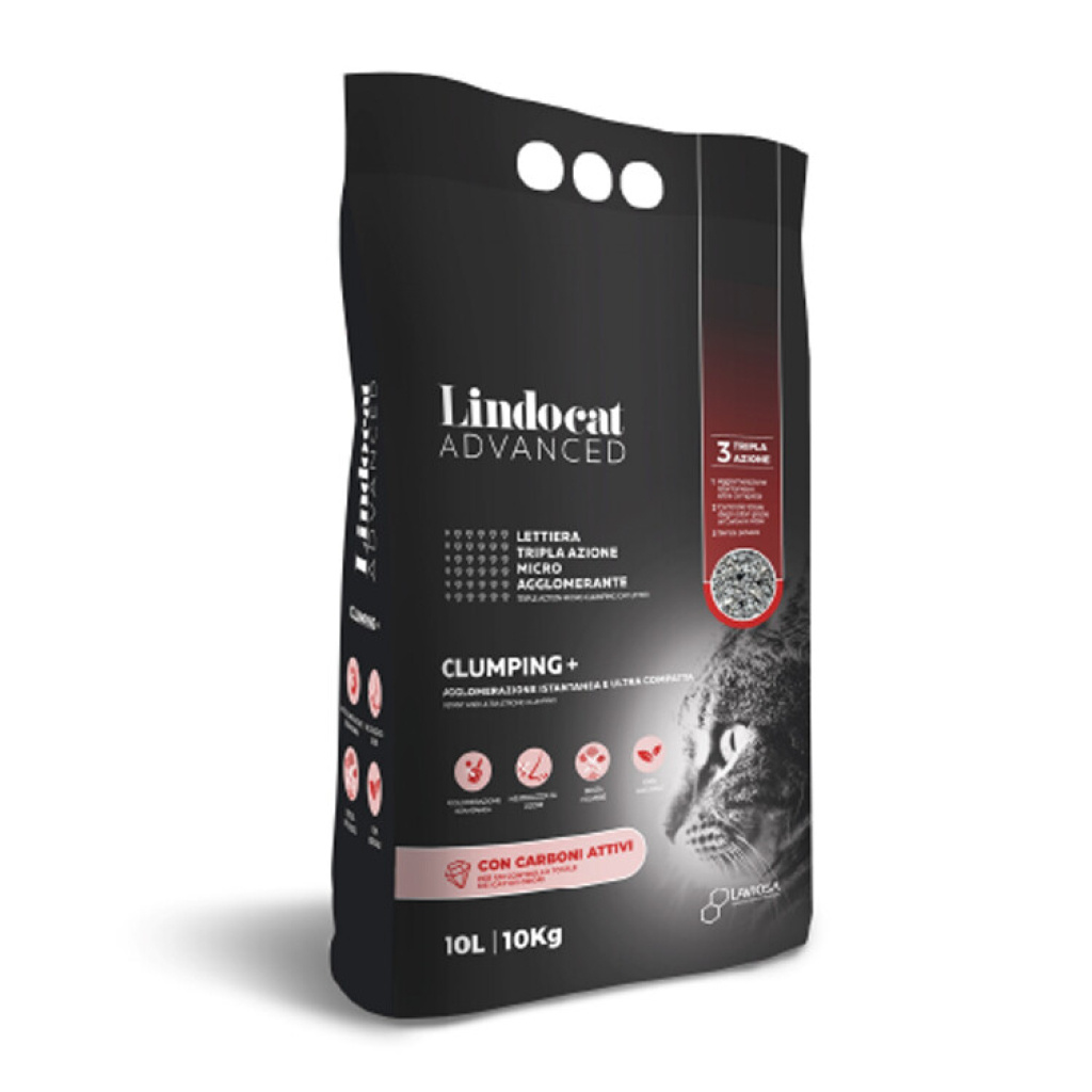 Lindocat Advanced Aktif Karbonlu Ekstra Güçlü Topaklanan Gri Kedi Kumu 10lt