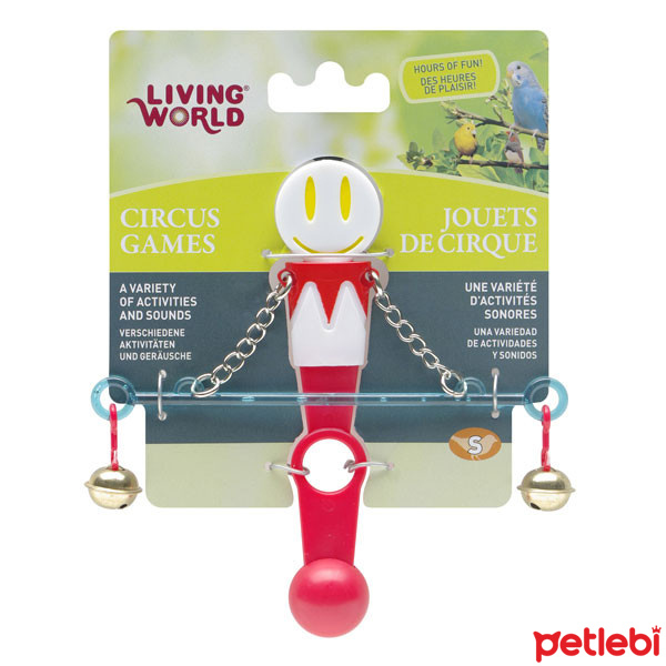 Living World Zilli Denge Çubuğu Kuş Oyuncağı (Kırmızı) [S]