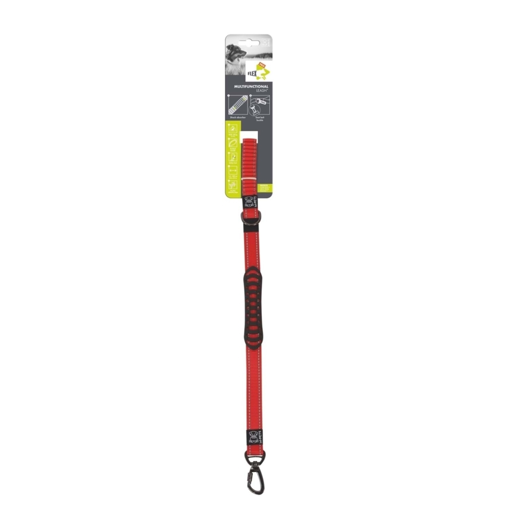 M-Pets Flex Pro Multifonksiyonel Köpek Gezdirme Kayışı 120-170cm (Kırmızı)