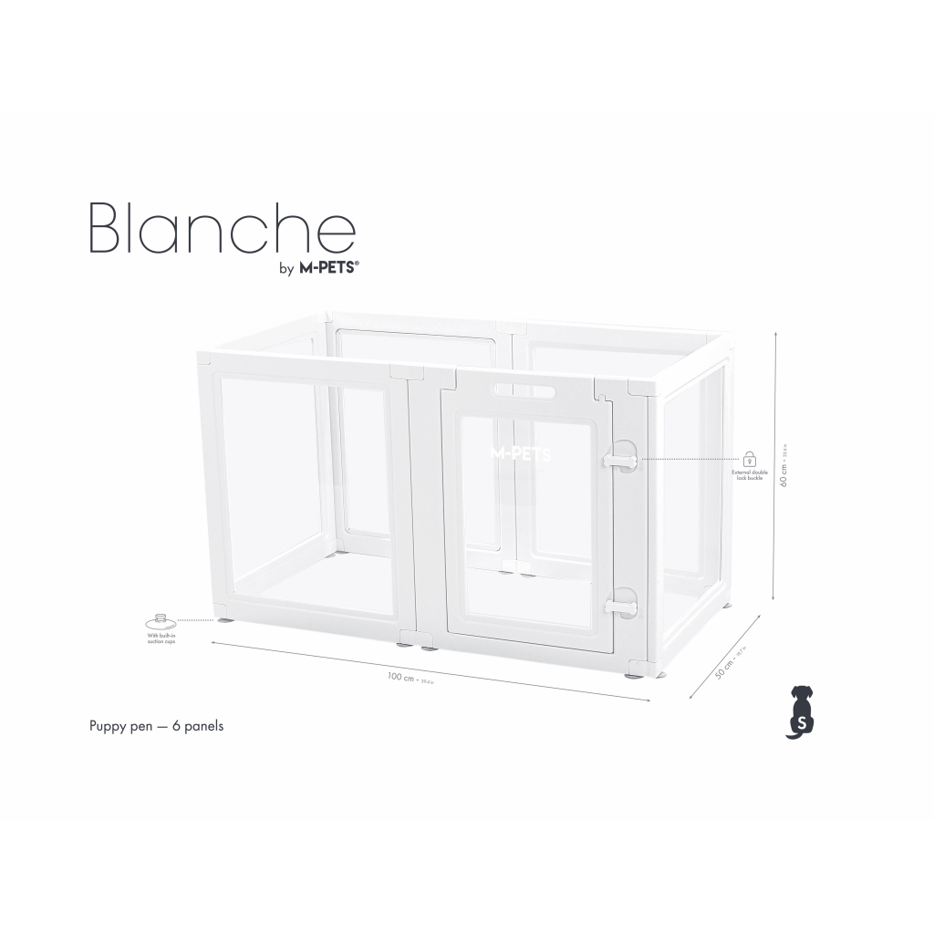 M-Pets Blanche 6 Panel Oyun Çiti 100x50x60cm (Beyaz)