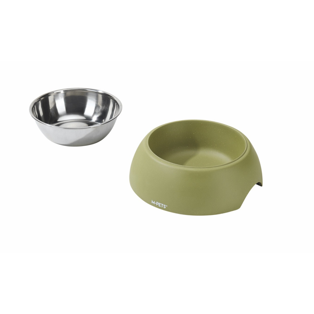 M-Pets Eco Bamboo Kedi ve Köpekler için Mama ve Su Kabı 600ml (Yeşil)
