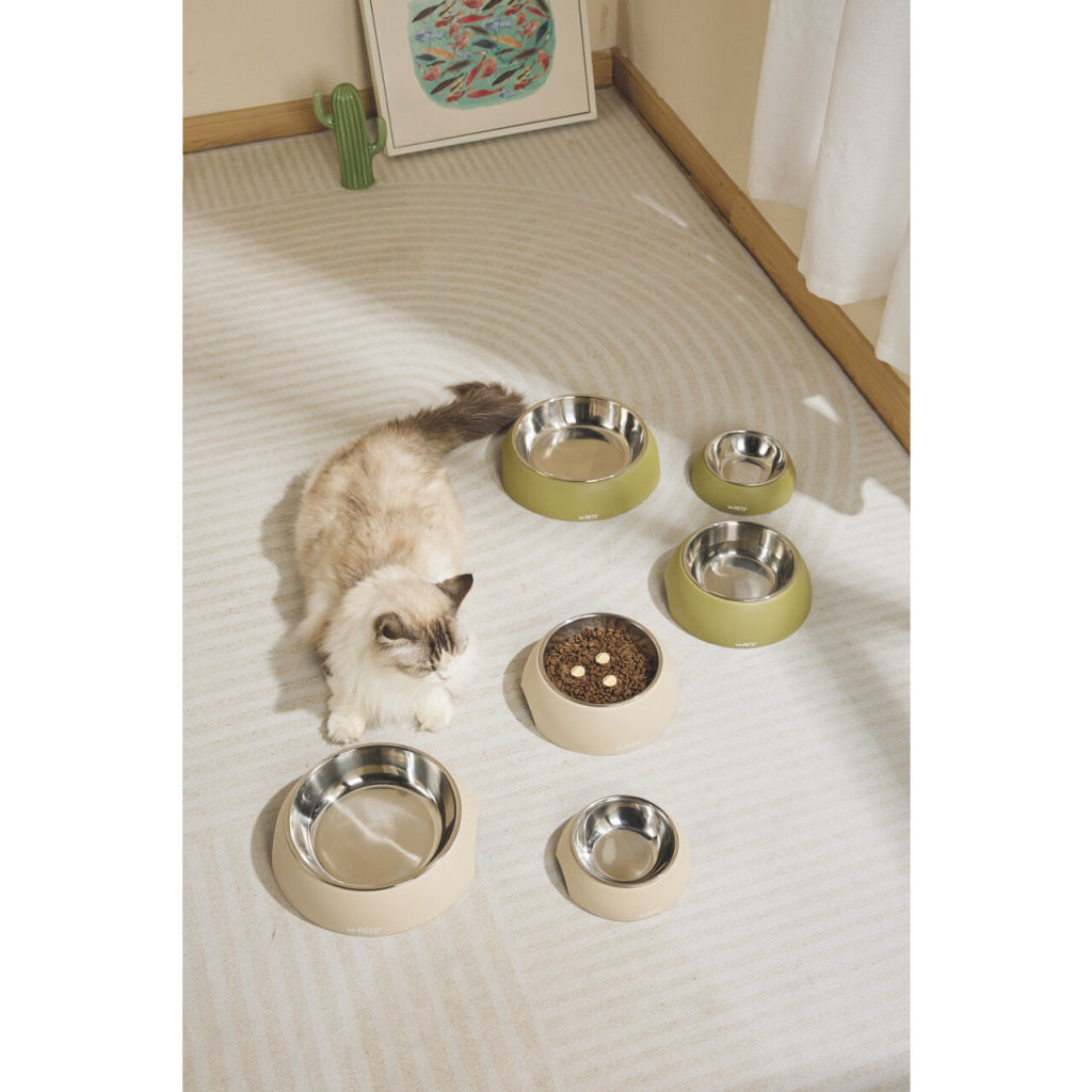 M-Pets Eco Bamboo Kedi ve Köpekler için Mama ve Su Kabı 600ml (Yeşil)