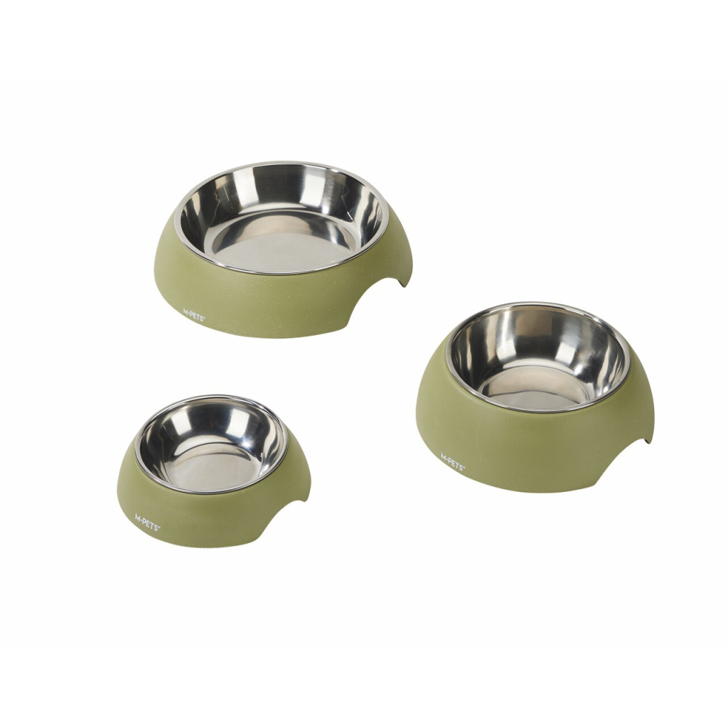 M-Pets Eco Bamboo Kedi ve Köpekler için Mama ve Su Kabı 350ml (Yeşil)