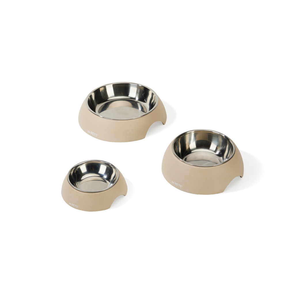 M-Pets Eco Bamboo Kedi ve Köpekler için Mama ve Su Kabı 350ml (Kum Rengi)