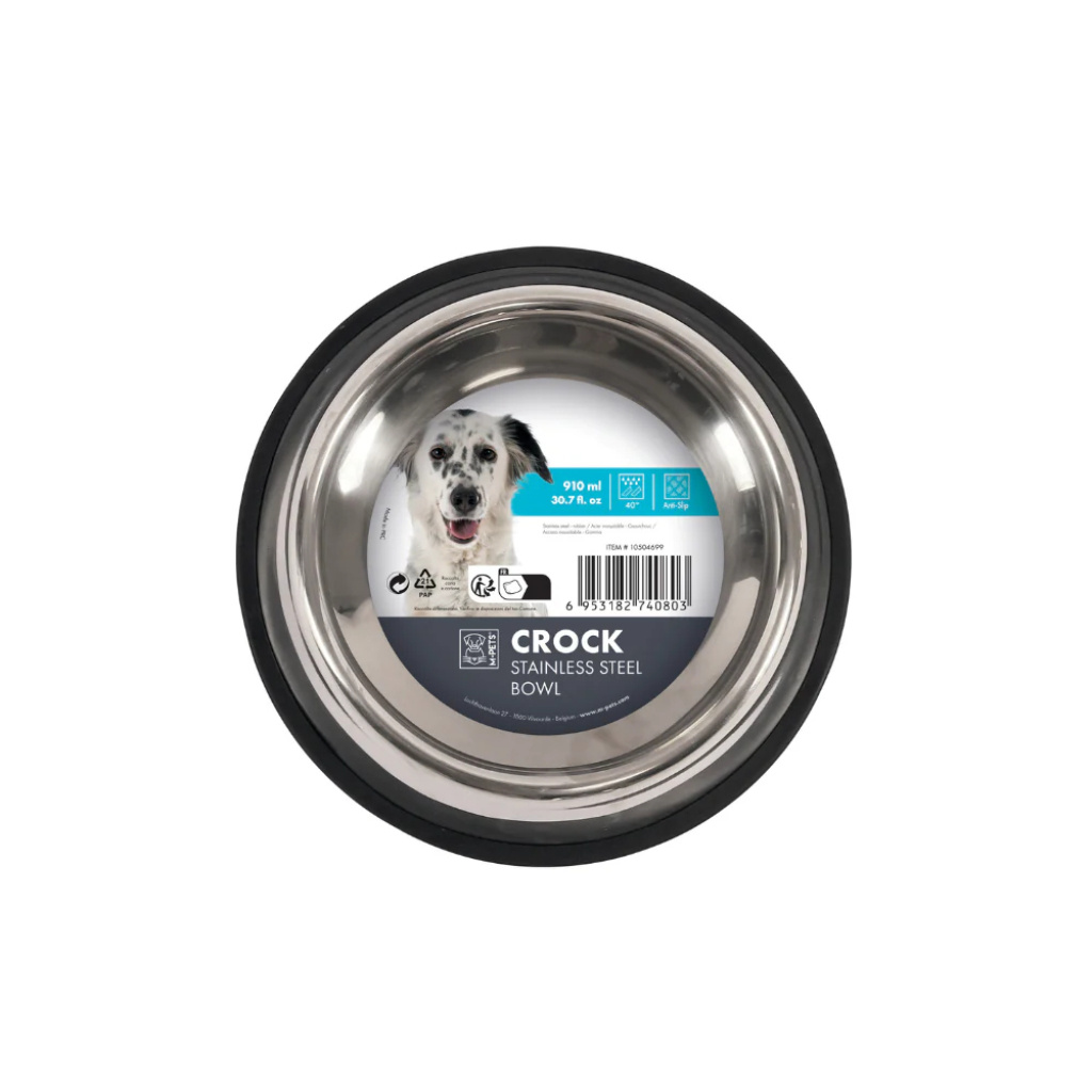 M-Pets Crock Kedi ve Köpekler İçin Paslanmaz Çelik Mama Kabı 910ml [L]