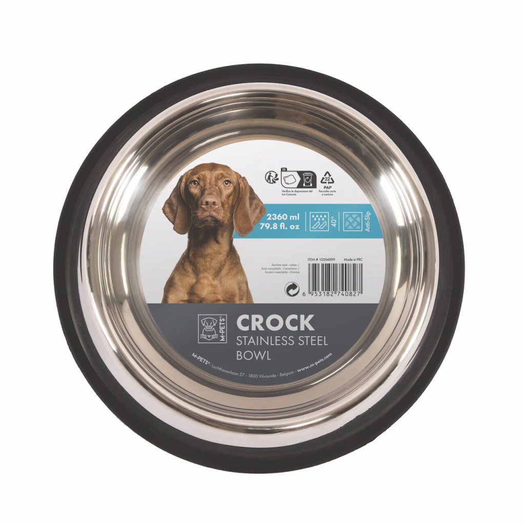 M-Pets Crock Paslanmaz Çelik Köpek Mama ve Su Kabı [XXL]