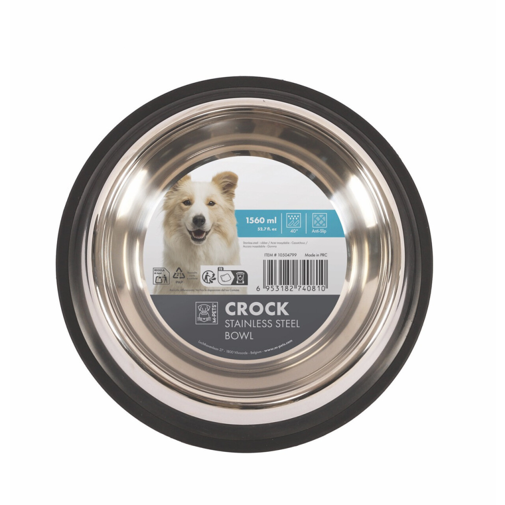 M-Pets Crock Paslanmaz Çelik Köpek Mama ve Su Kabı [XL]