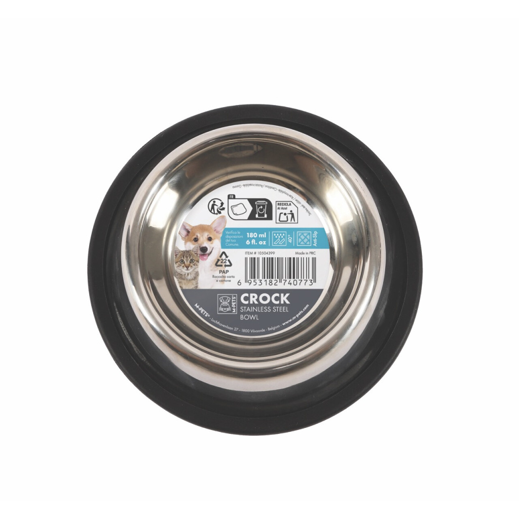 M-Pets Crock Kedi ve Köpekler için Paslanmaz Çelik Mama ve Su Kabı [XS]