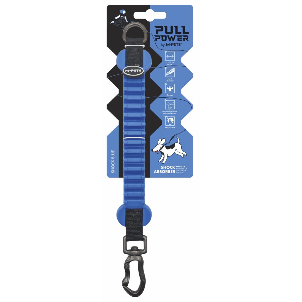 M-Pets Pull Power Köpekler İçin Şok Emici Ara Tasma 25cm (Mavi)