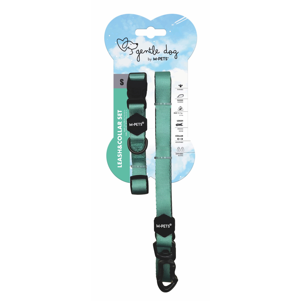 M-Pets Gentle Köpek Boyun Tasması ve Gezdirme Kayışı Seti (Yeşil) [S]