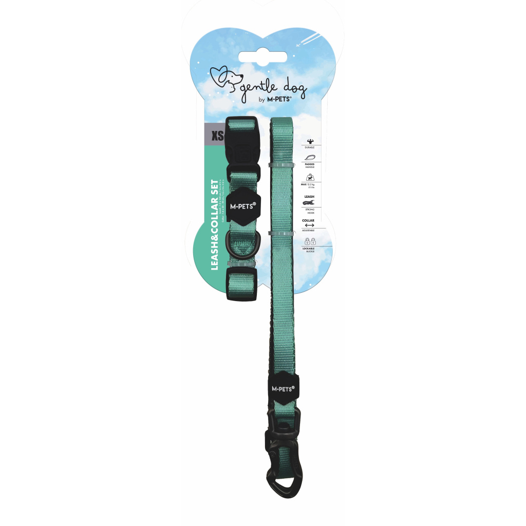 M-Pets Gentle Köpek Boyun Tasması ve Gezdirme Kayışı Seti (Yeşil) [XS]