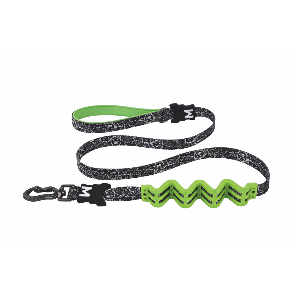 M-Pets Urban Style Freestyle Köpekler İçin Şok Emici Gezdirme Kayışı 120cm (Siyah-Beyaz)