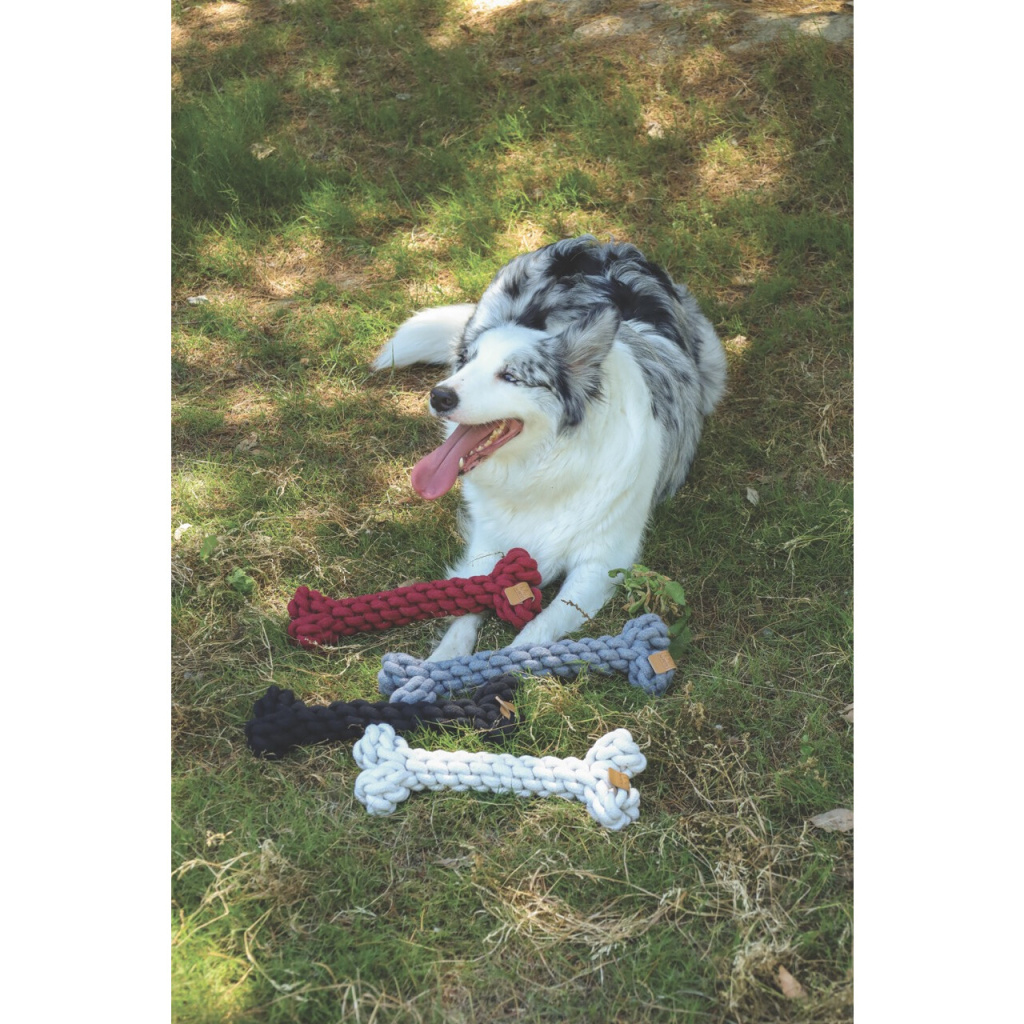 M-Pets Örgü Kemik Köpek Oyuncağı 30cm (Gri)