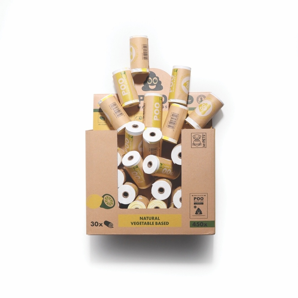 M-Pets Poo Limon Kokulu Köpek Dışkı Poşeti 22x32cm (30'lu)