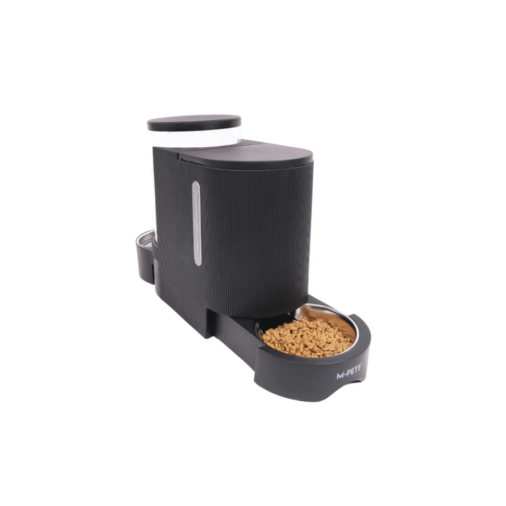 M-Pets Duplo Hazneli Mama ve Su Kabı 3000ml (Siyah)