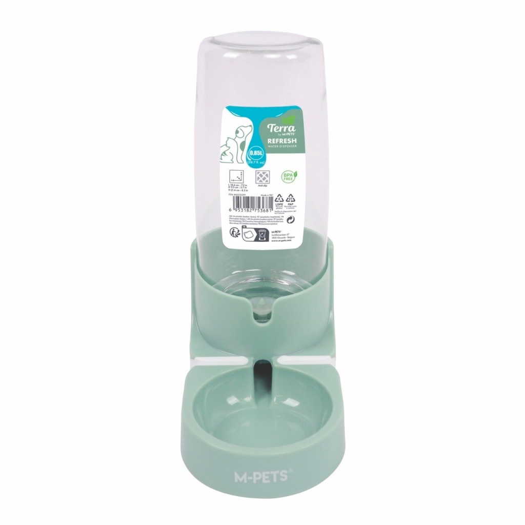 M-Pets Refresh Hazneli Kedi ve Köpek Su Kabı 850ml (Yeşil)