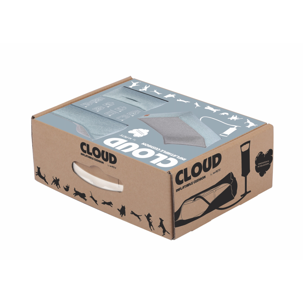 M-Pets Cloud Fonksiyonel Şişirilebilir Kedi ve Köpek Yatağı 75x55x28cm (Mavi)