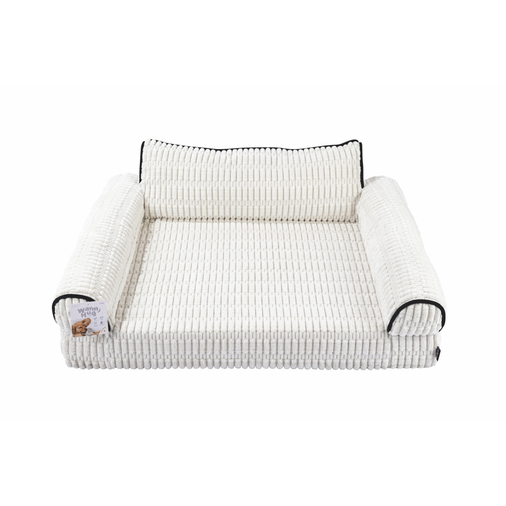 M-Pets Warm Hug Kedi ve Köpekler için Koltuk Şeklinde Yatak 90x70x32cm (Beyaz) [L]