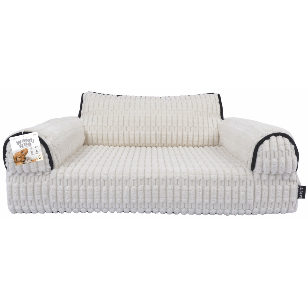 M-Pets Warm Hug Kedi ve Köpekler için Koltuk Şeklinde Yatak 90x70x32cm (Beyaz) [L]