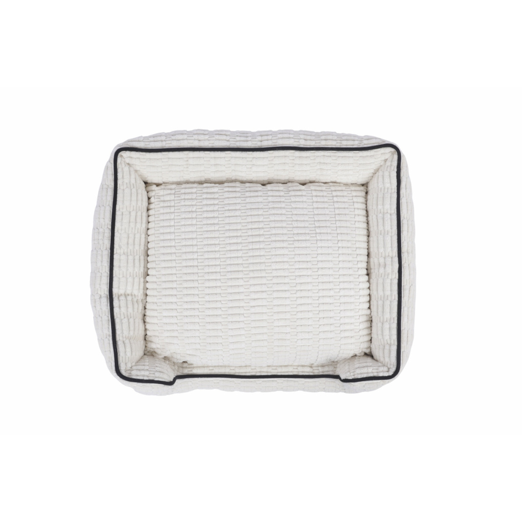 M-Pets Warm Hug Kedi ve Küçük Irk Köpekler için Kadife Yatak (Beyaz) [L]