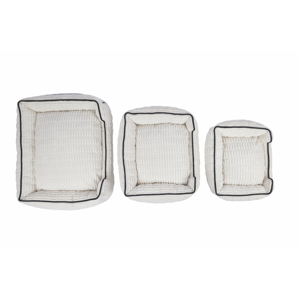 M-Pets Warm Hug Kedi ve Küçük Irk Köpekler için Kadife Yatak (Beyaz) [L]