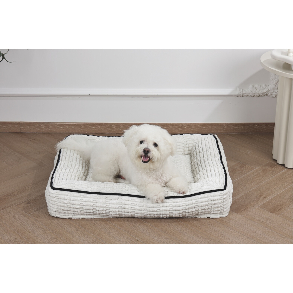 M-Pets Warm Hug Kedi ve Köpek Yatağı 80x65x20cm (Beyaz) [L]