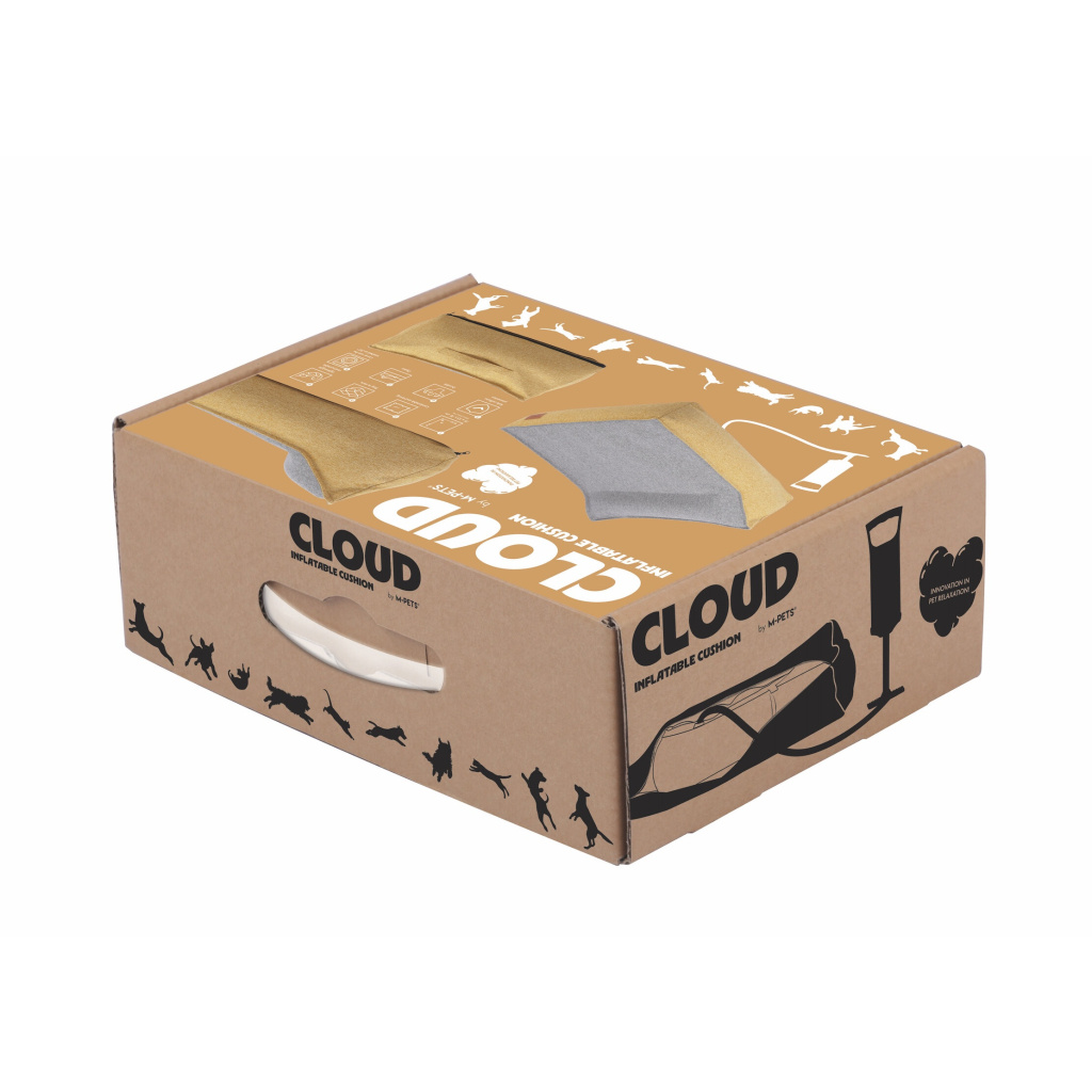 M-Pets Cloud Fonksiyonel Şişirilebilir Kedi ve Köpek Yatağı 75x55x28cm (Sarı)