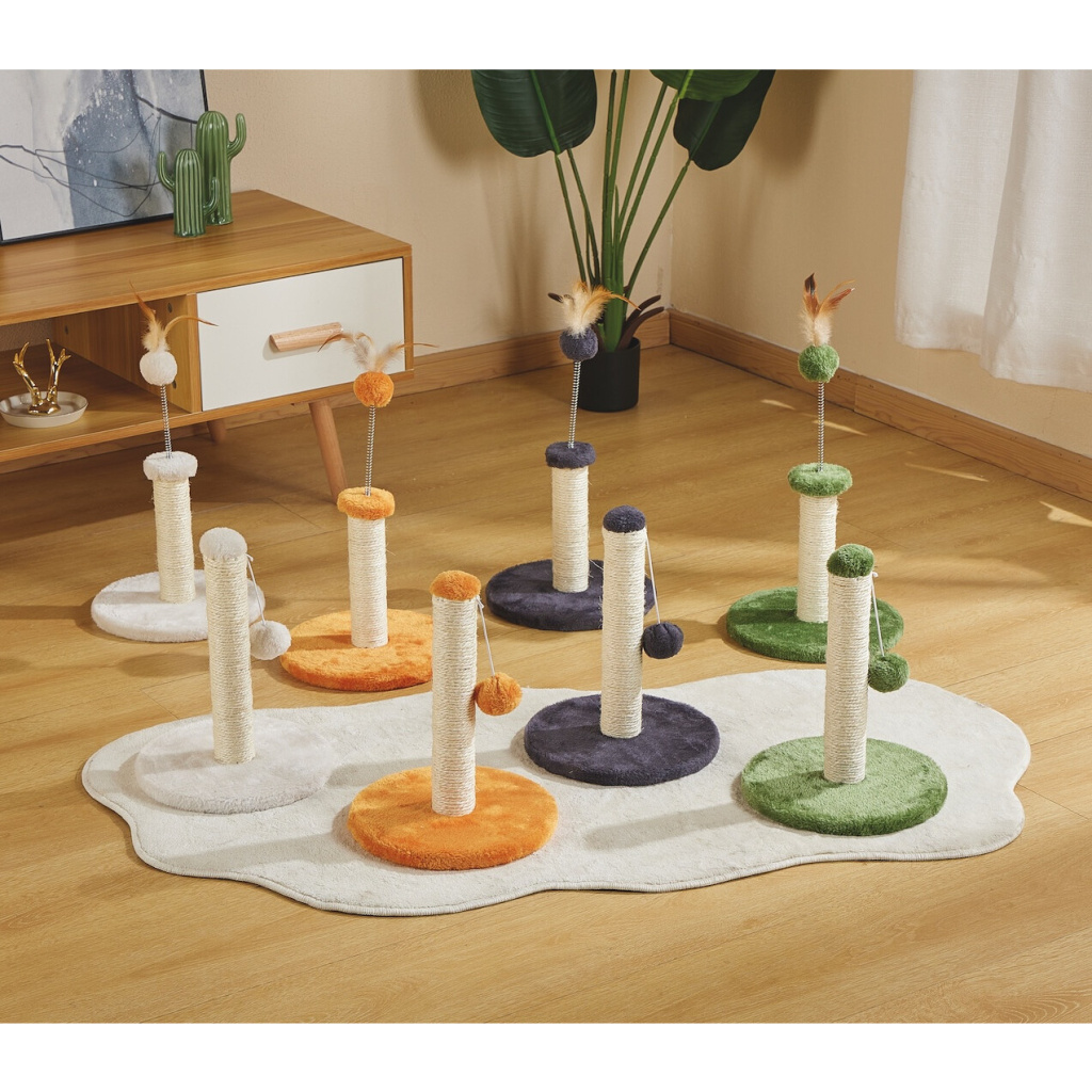 M-Pets My First Ponponlu Kedi Tırmalama Tahtası 24x24x30cm (Gri)