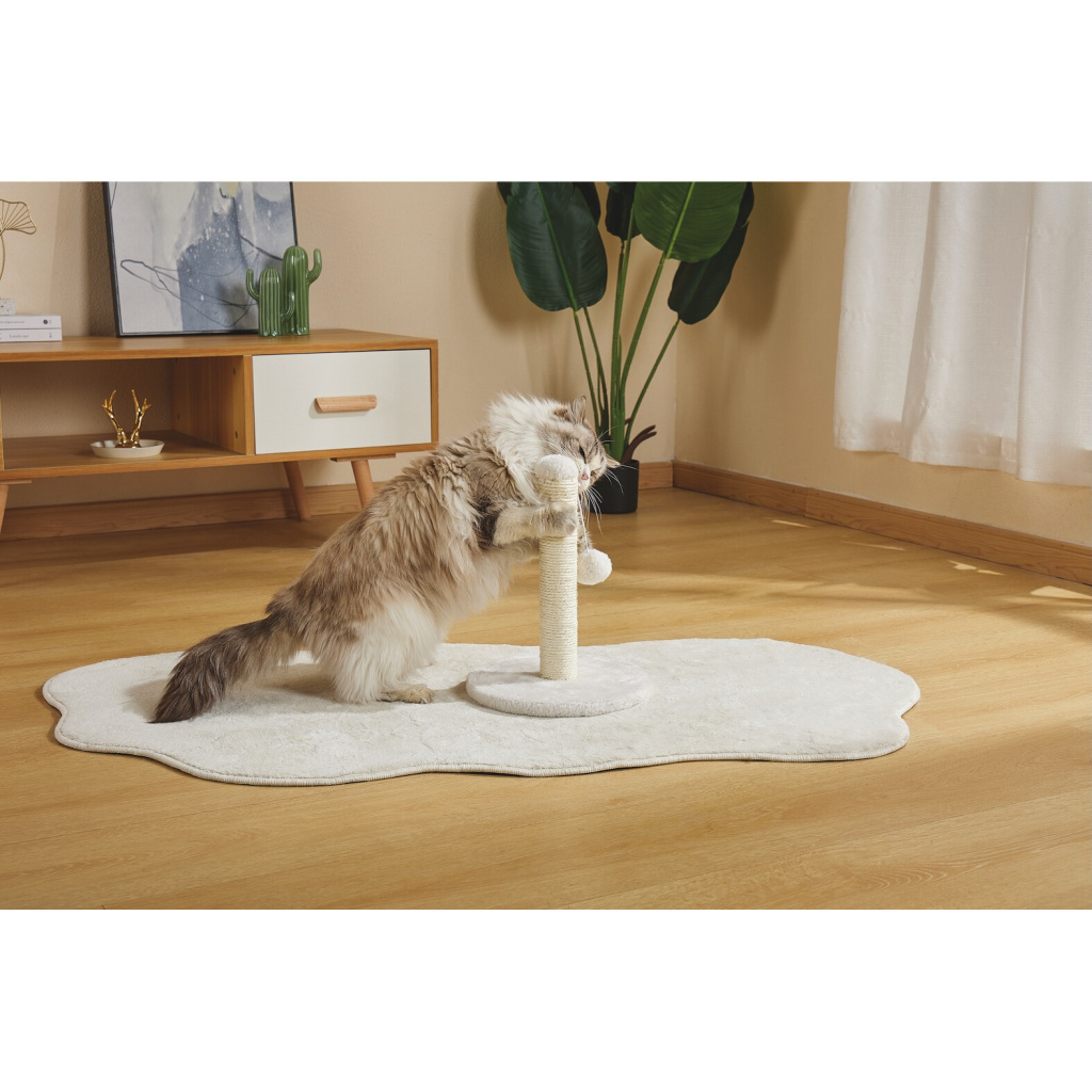 M-Pets My First Ponponlu Kedi Tırmalama Tahtası 24x24x30cm (Beyaz)