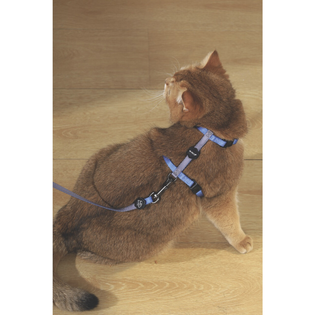 M-Pets Gentle Kedi Göğüs Tasması Seti 120cm (Mavi)