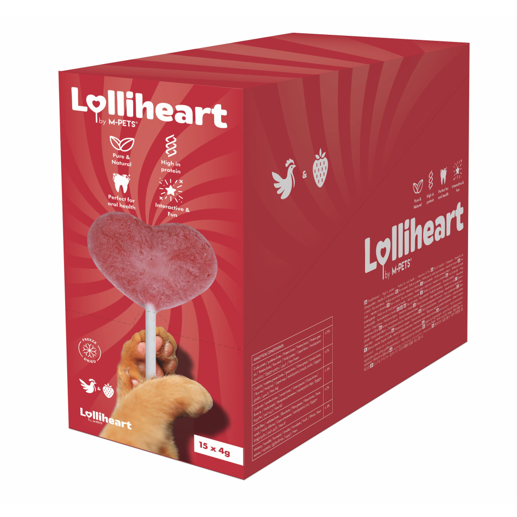 M-Pets Lolliheart Tavuklu ve Çilekli Lolipop Kedi Ödül Maması 4gr (15'li)